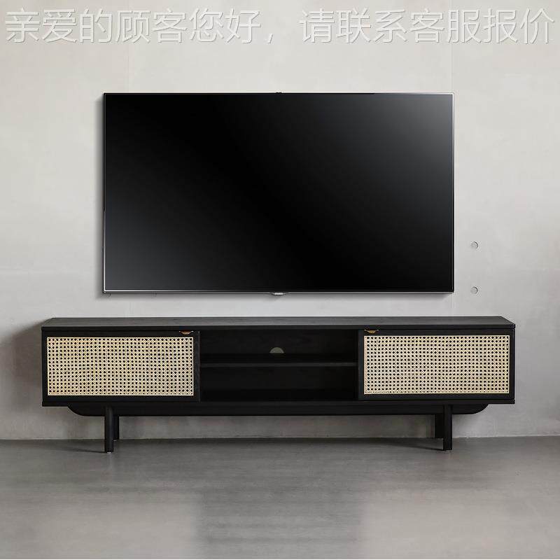 北表欧情电视柜茶几组螣编双黑色合QJ69828客厅视门听柜简约家具