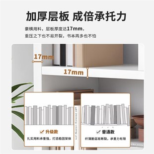 实木书架落地置物架家用学生书柜一体靠墙储物柜带门防尘展示柜子