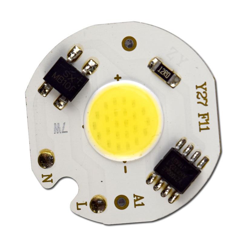 LED灯珠 3W5W7W10W12W发光面 免驱动高压220Vled灯板线性COB光源