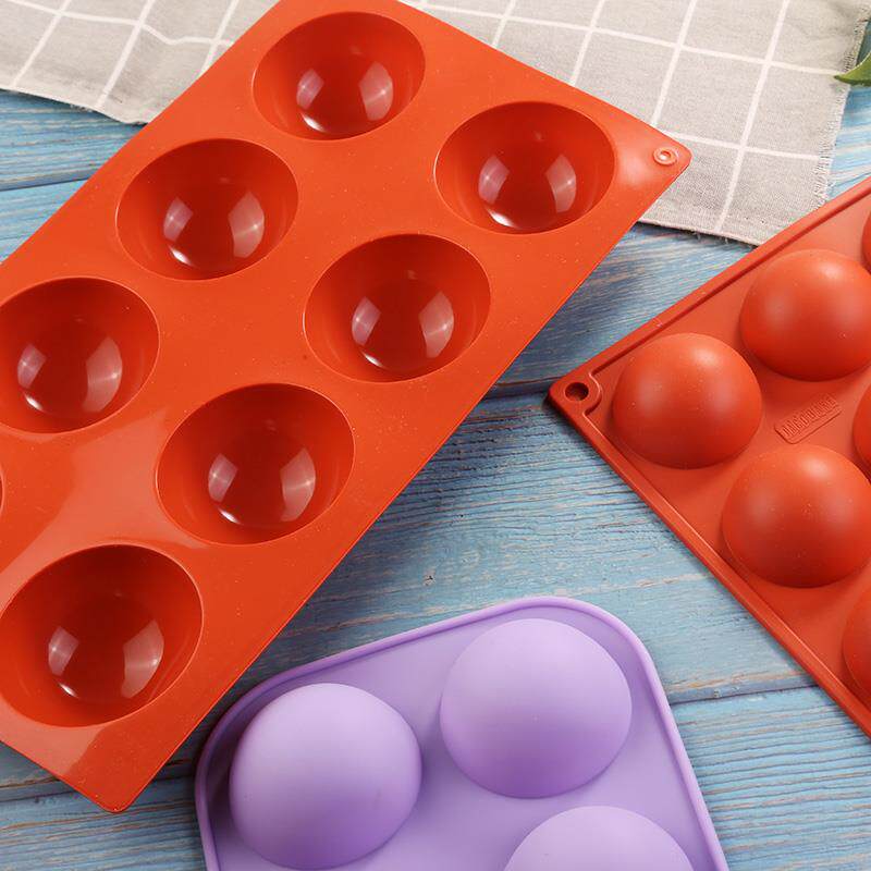 自制半圆球形硅胶雪媚娘流心馅巧克力慕斯蛋糕夹心模具创意食品级