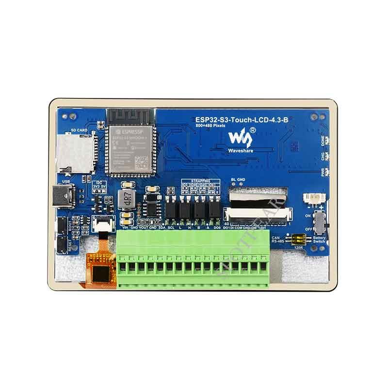 ESP32-S3电容触摸显示屏4.3寸LCD (B)板载CAN/I2C/RS485/感测器