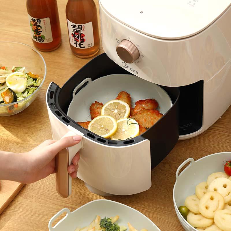 空气炸锅专用烤盘食品级硅胶耐高温蒸盘烤箱蛋糕模具托盘烘焙工具