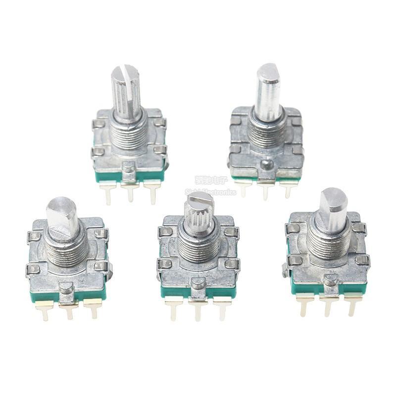 EC16旋转编码带开关数字编码器电位器五脚15MM 20MM梅花柄半轴D轴