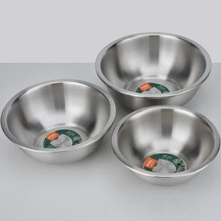 富尔兴不锈钢盆304食品级家用洗菜盆厨房窄边盆子加厚多用汤盆套