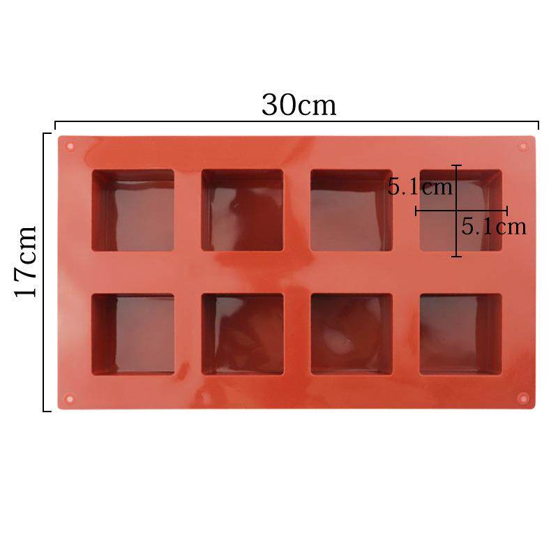 8连正方形立方体模具魔方慕斯蛋糕下午茶糕点心法式甜品硅胶磨具