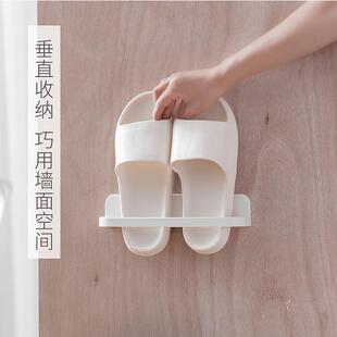 LEYIX 拖鞋架免打孔白色简约浴室鞋架卫生间拖鞋收纳神器置物架
