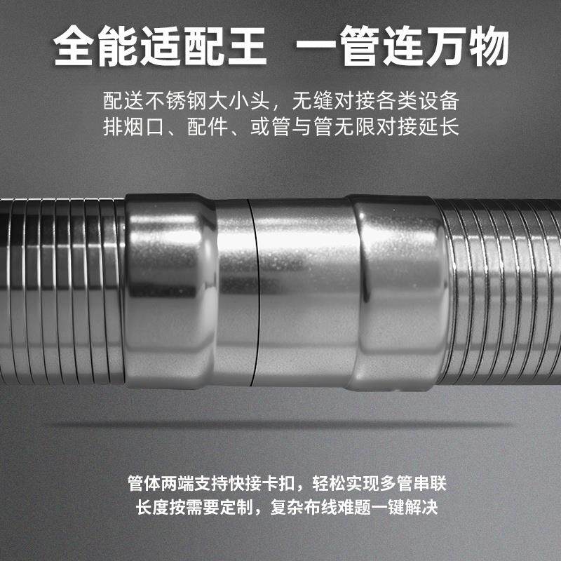 不锈钢波纹伸缩排烟管可弯曲燃气热水器浴霸排气扇火炉锅炉耐高温