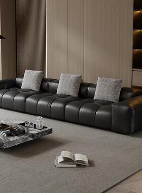 saba像素沙发客厅原版设计师真皮意式极简模块泡芙真皮沙发