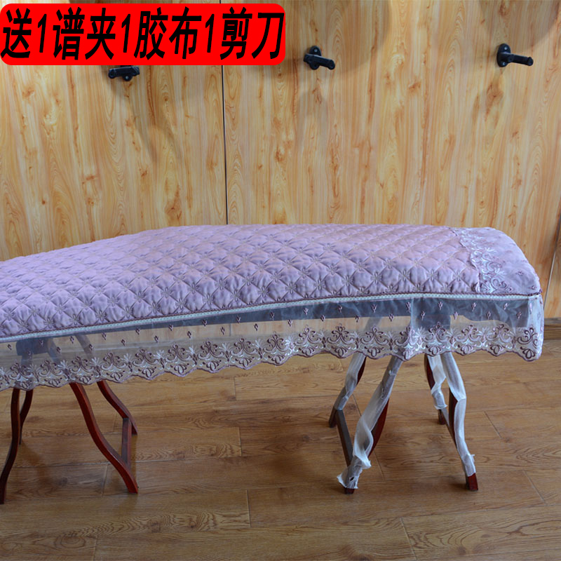 绗缝新型古筝罩防尘古筝盖布加厚蕾丝布艺防滑古筝套琴披通用