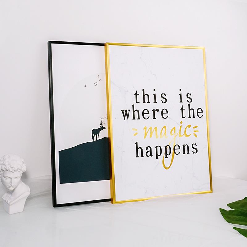 简约细窄边铝合金画框外框装裱挂墙a3a4相框定制4K任意尺寸拼图框