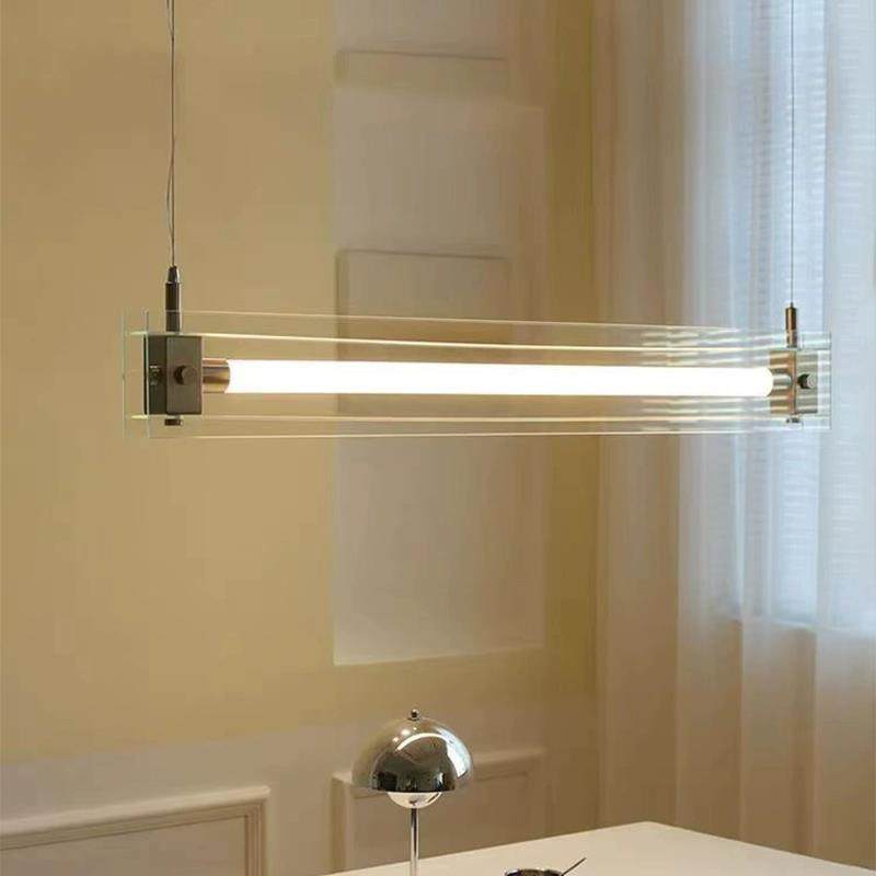 极简饭厅吊灯吧台中古包豪斯餐桌岛台现代创意玻璃一字长条马扎灯,家装灯饰光源,餐厅吊灯,淘宝优惠券,粉丝福利购,淘宝优惠卷