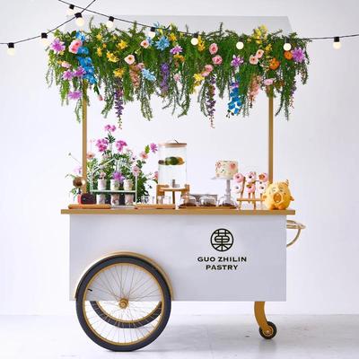 花车摆摊车商场开 业活动展示车售卖花车集市展会摊位可移动小推
