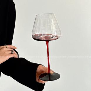 Oranges高级感轻奢复古红领结葡萄酒杯勃艮第红酒杯玻璃高脚杯子