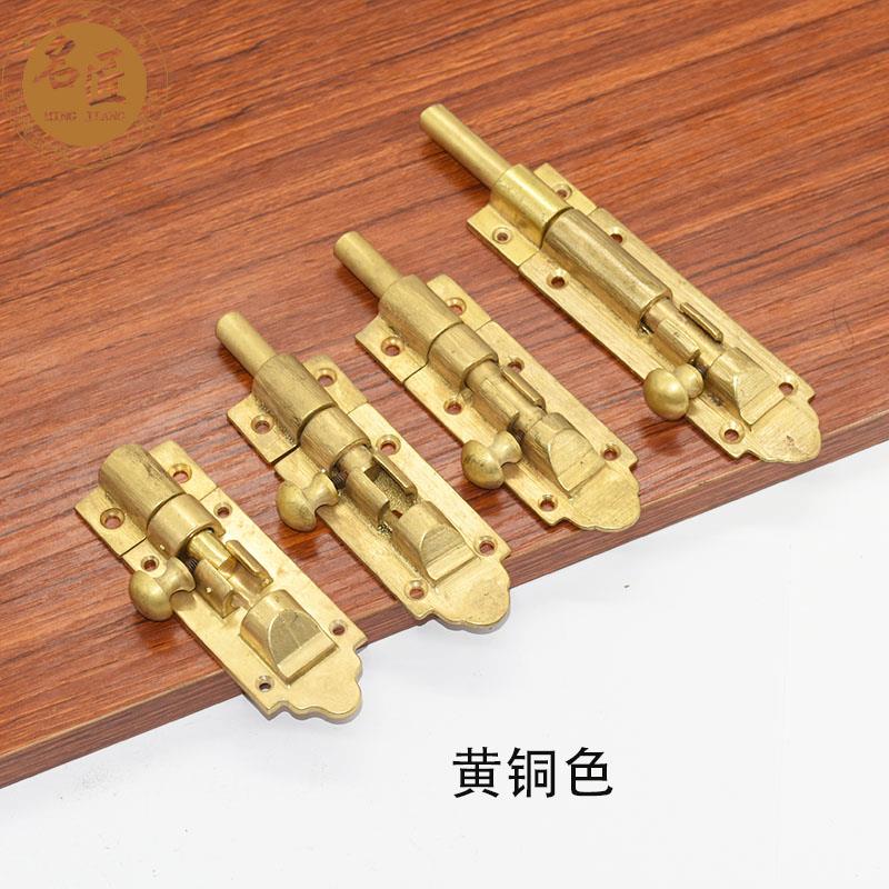 纯铜复古明装插销窗户门插销木门门闩老式房门插锁地门插仿古门销