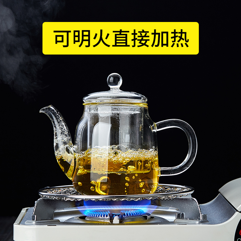 玻璃茶壶耐热高温加厚单壶家用茶水分离过滤小泡花茶壶红茶具套装