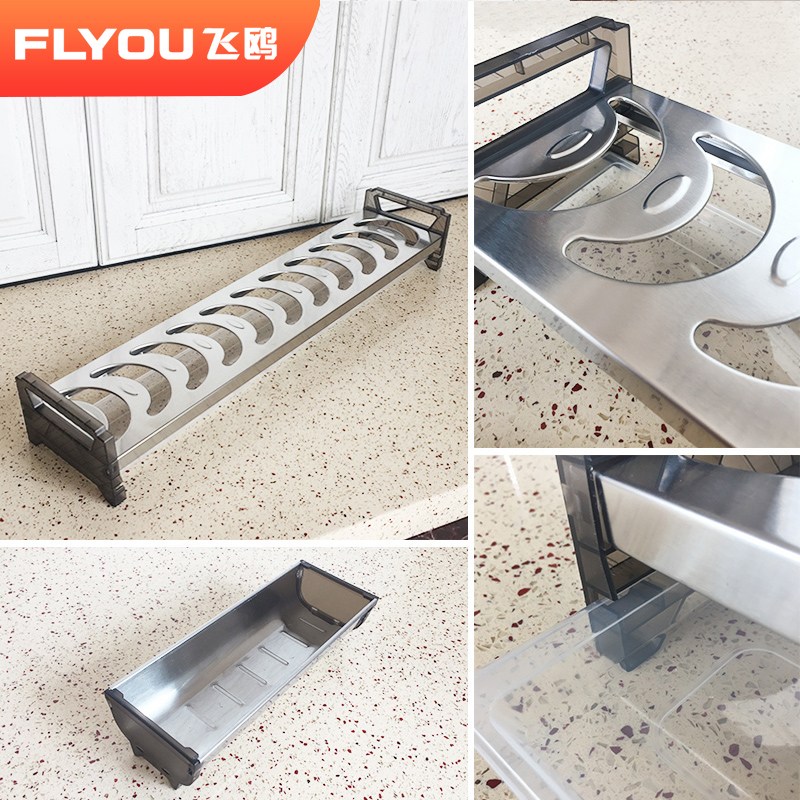 拉篮调味篮厨房橱柜碗碟架筷子盒盘碗架厨柜置物架带接水盘可沥水