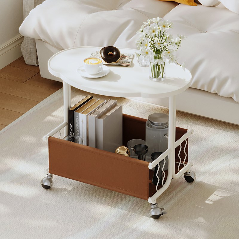 客厅沙发边几可移l动迷你茶几小推车创意置物架奶油风高级感小桌