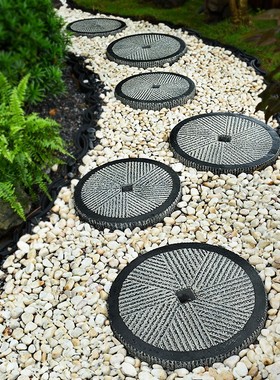 庭院花园踏脚石脚踩石板引路石汀步石中式复古圆形创意小院踏步石