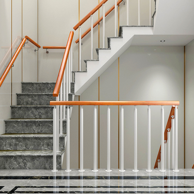 楼梯扶手铁艺立柱实木栏杆室内家用方圆柱幼儿园平台围栏旋转护栏