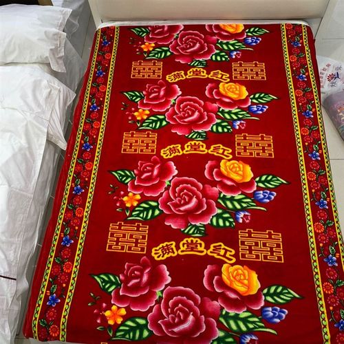 金丝绒加厚保暖加绒被套加厚床单满堂红床单被套家用床单被套款