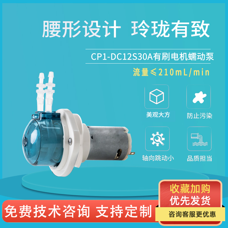 雷熔小型蠕动泵200ml实验室循环12/24V自吸抽水吸水进样采样水泵