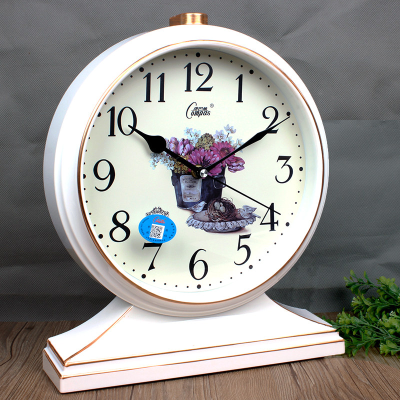 创意欧式静音台式座挂钟两用卧室客厅床头文艺摆件简约时尚坐钟表