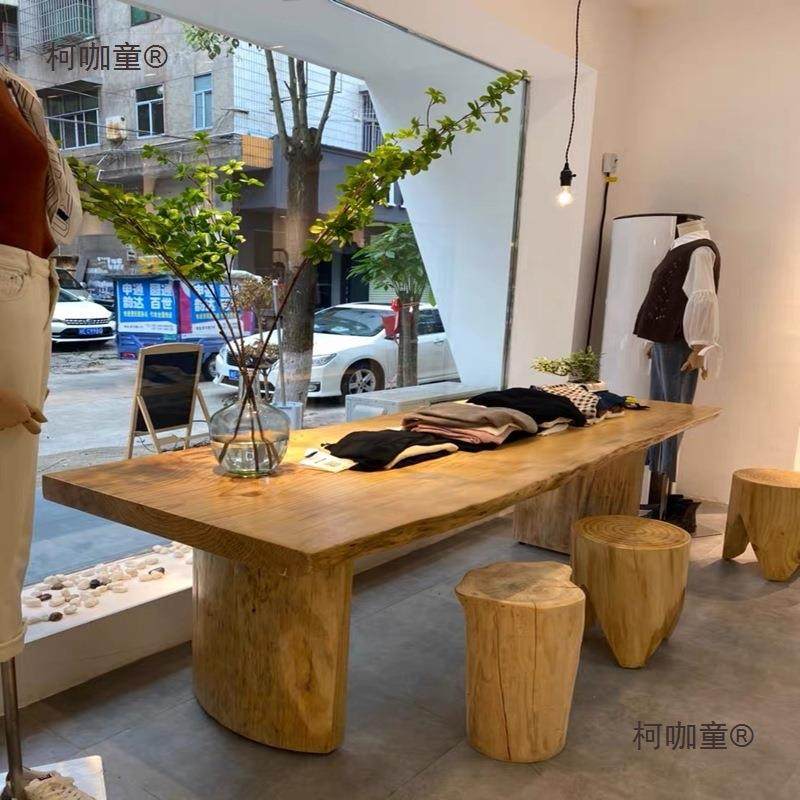 北欧橱窗女服装店展示桌中岛流水台实木泡茶桌原木中间摆放麦太保,五金/工具,其他电线电缆,淘宝优惠券,粉丝福利购,淘宝优惠卷