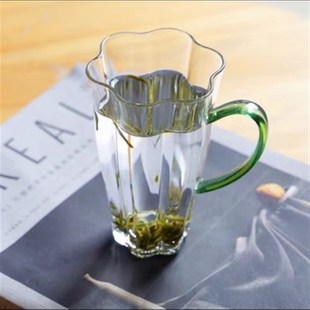 水工玻璃水杯家用绿茶杯办公室泡茶杯花茶杯个人玻璃杯子耐高温