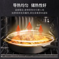 查蒙蒂納鑄鐵煎鍋圓形 25/22cm牛排煎鍋 平底鍋電磁爐明火通用