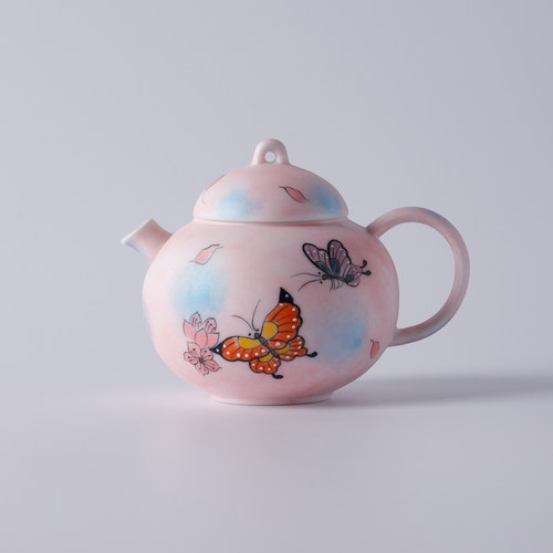 宏逐粉蝶戏花高档茶具系列