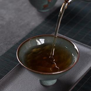 龙泉青瓷铁胎品茗杯家用主人杯陶瓷功夫茶具茶杯斗笠杯个人小茶碗