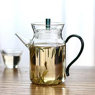花茶壶功夫茶具过滤泡茶器 仿宋执壶加厚耐高温玻璃绿茶壶家用中式