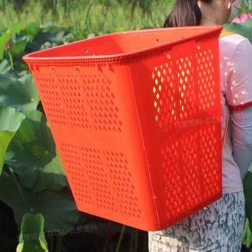 仿竹编塑料大背篼新款镂空背篓土豆红薯胡萝卜农用蔬菜水果采收框