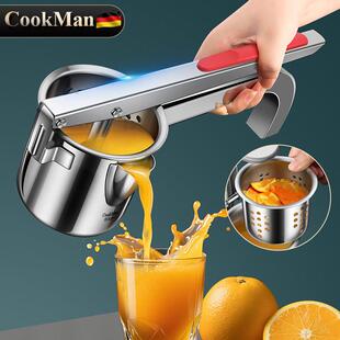 316L不锈钢榨汁机手动大号橙汁压榨器多功能带滤网柠檬果汁挤压器