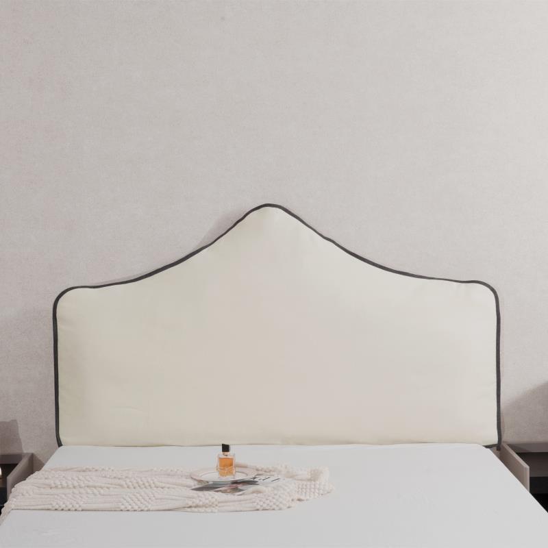 轻奢床头罩套定制加厚夹棉不规则圆弧异形欧式软包靠背防尘保护套