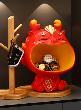 红色新年春节龙年吉祥物摆件创意喜庆洋洋客厅茶几电视柜酒柜装饰