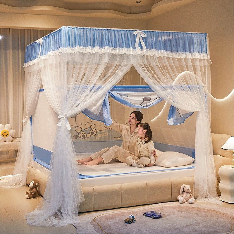 蚊帐家用卧室2024新款2023儿童防摔床围栏护栏一体式免安装蒙古包,床上用品,蚊帐,淘宝优惠券,粉丝福利购,淘宝优惠卷