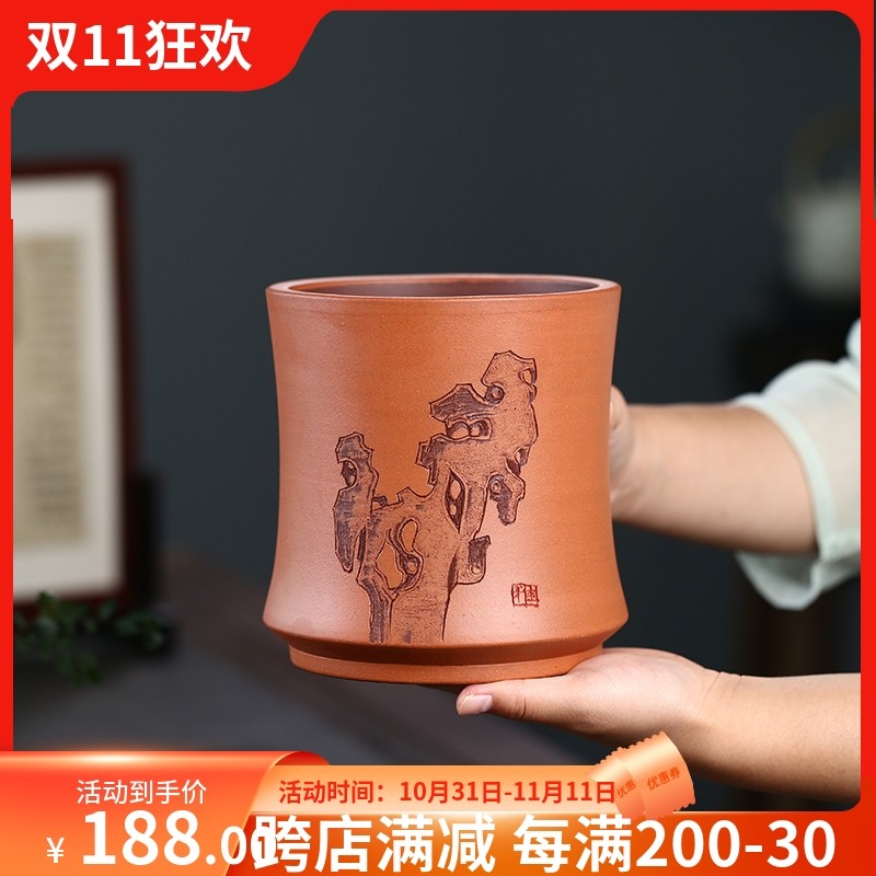 清香阁 李超手工太湖石韵 圆形紫砂花盆室内绿植多肉古典桌面花器,鲜花速递/花卉仿真/绿植园艺,花盆,淘宝优惠券,粉丝福利购,淘宝优惠卷