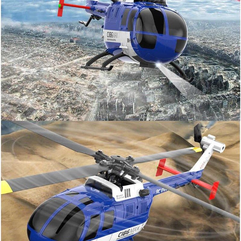 RC ERA 新款C186MAX带光流定位 BO-105像真直升机四通道遥控航模