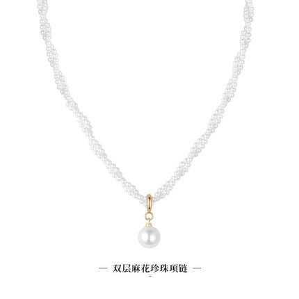 双层叠戴珍珠项链女款2024新款爆款锁骨链高级感轻奢小众夏天颈链