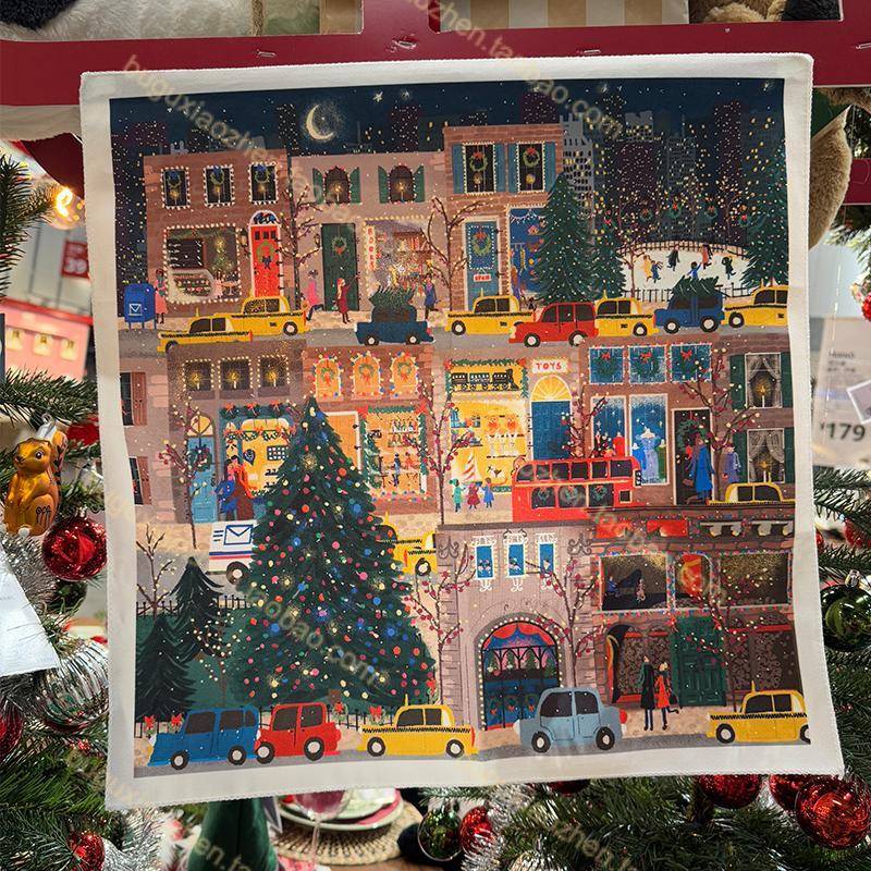 耶诞树耶诞节装饰背景布节日氛围感艺术挂布桌面小柜子遮挡布艺