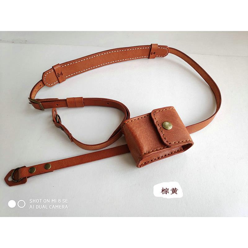 全手工制作/头层牛皮复古单反可调节相机带/真皮相机背带/棕黄色