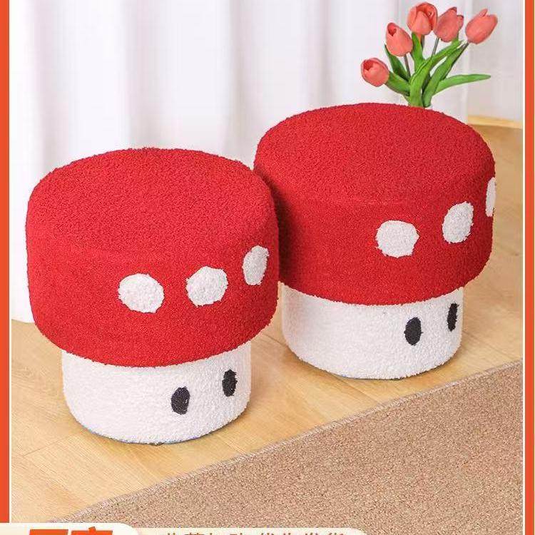 网红玛利欧儿童矮凳创意换鞋凳蘑菇凳小凳子客厅茶几凳沙发凳脚踏
