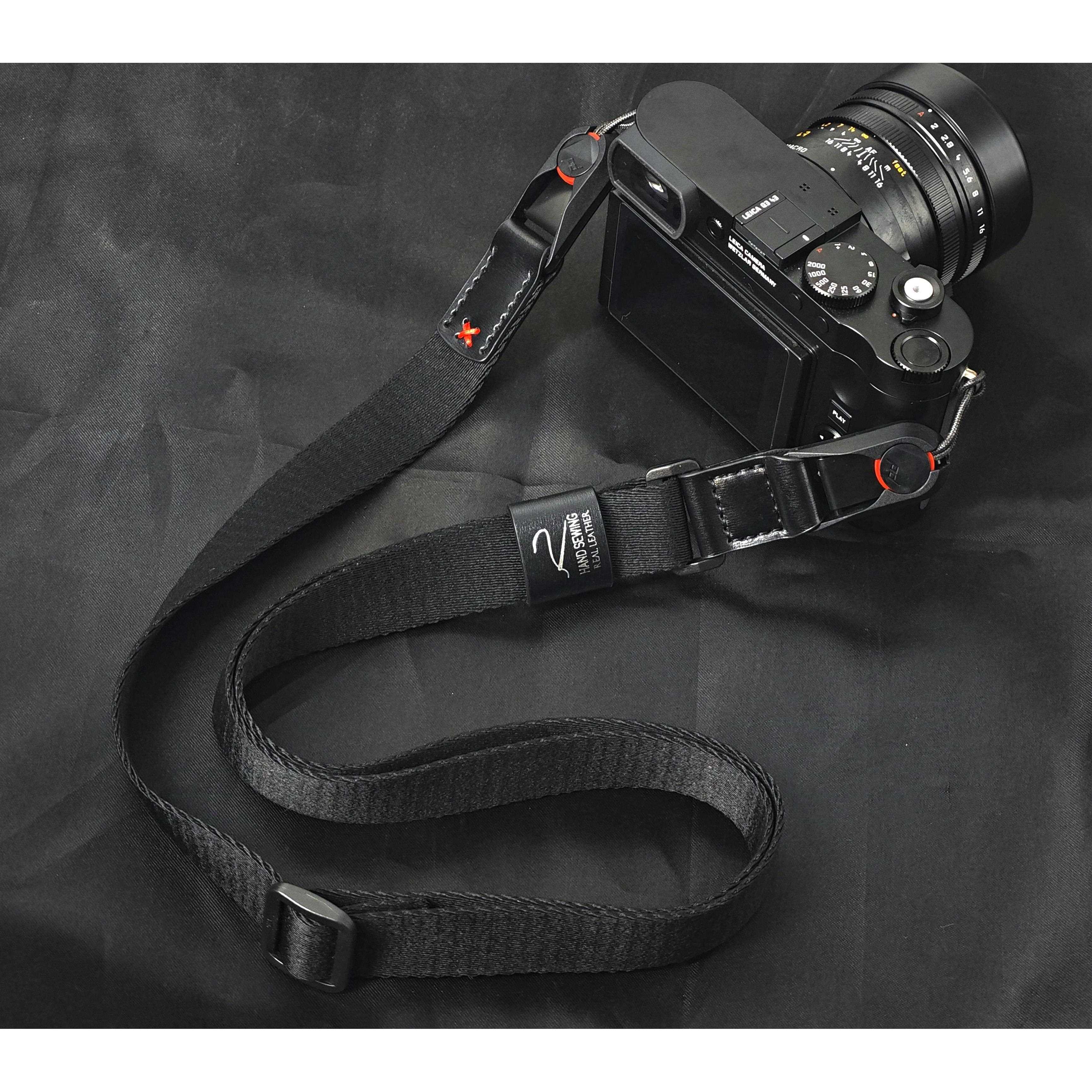 手工真皮可调节长度快拆扣相机扁挂绳肩带织带宽度2.5cm高舒适度