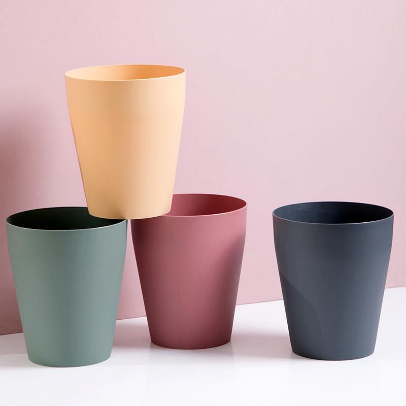 北欧风厨房垃圾桶 可爱少女卧室加厚塑料桶 家用客厅创意大号纸篓