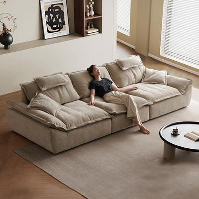 帆船沙发大坐深懒人羽绒沙发客厅直排布艺防猫抓磨砂布可拆洗沙发