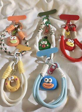 ins多巴胺橙色几何大嘴挂饰品手机挂绳ccd钥匙扣相机挂件挂链通用