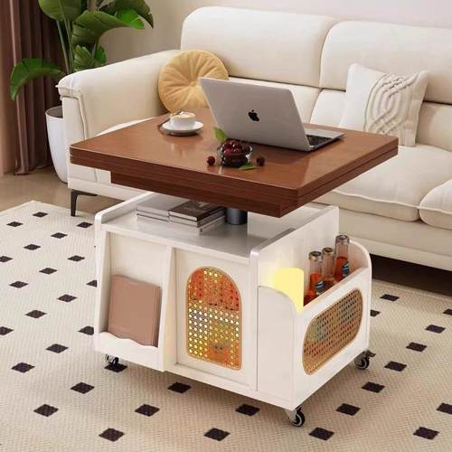 升降茶几折叠移动推车实木茶台茶桌小户型客厅多功能沙发餐桌两用