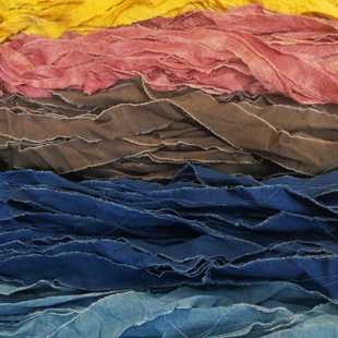 植物染色布条DIY素材手作原料草木染碎布头蓝染纯棉手帐布带