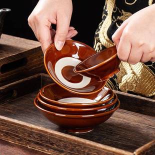 水浒传餐具水饺碗仿古土酒碗仿古酒碗扣肉蒸碗黑色武松酒碗摔酒碗
